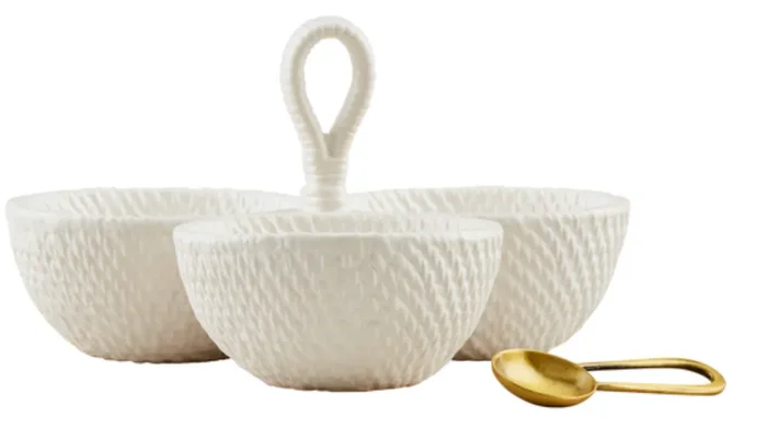Woven Ceramic Triple Dip Set