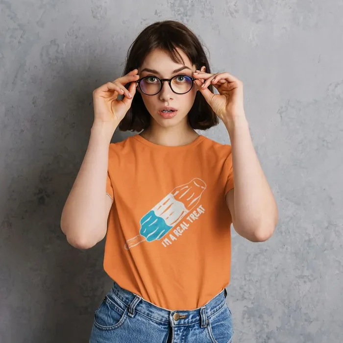 XS-3X I‘m a Real Treat Popsicle Unisex T-shirt in Heather Orange Size Small-3XL Smartass & Sass at GetBullish