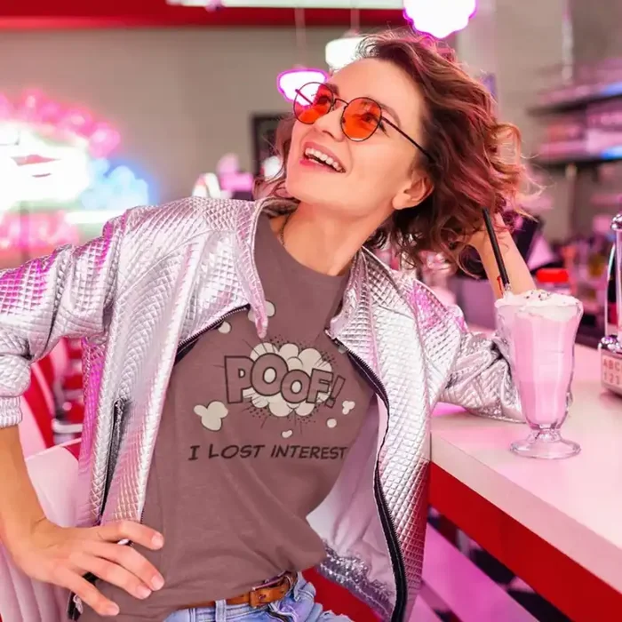 XS-3X Poof! I Lost Interest Unisex T-Shirt in Heather Orchid Size XS-3XL Smartass & Sass at GetBullish