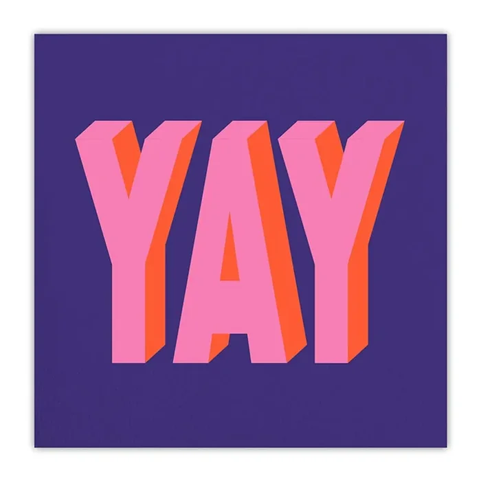 YAY Purple Beverage Napkins Party Cocktail Paper Napkin 5″