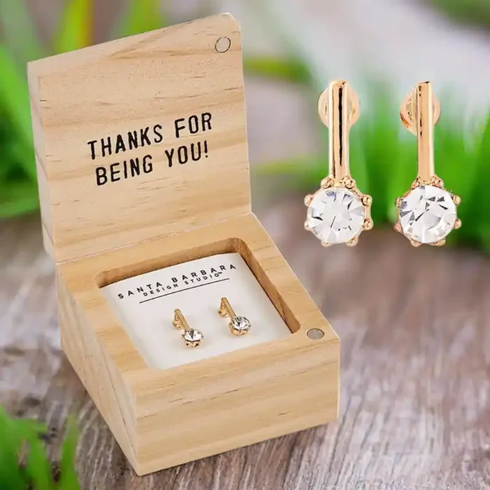 You Are One in a Million Treasure Box Earrings In a Wooden Gift Box