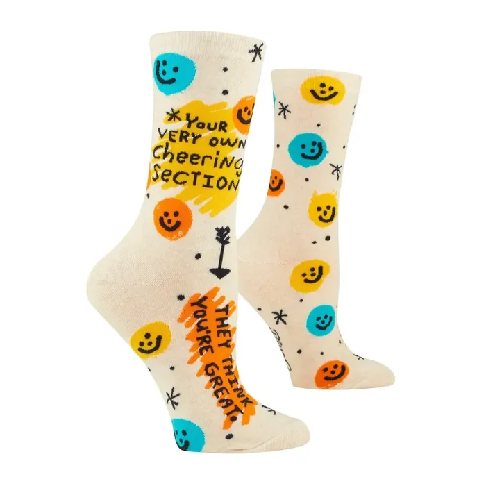 Your Very Own Cheering Section Women‘s Crew Socks Novelty Funny Socks BlueQ at GetBullish