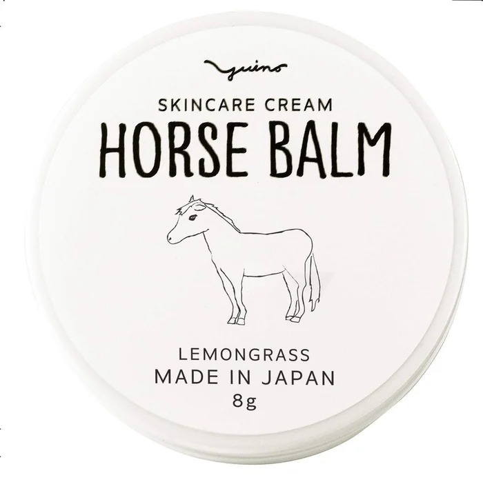 YUiNO Horse Balm -Horse Oil- (Lemongrass, 8g) Moisturizing Cream Made in Japan Naturally Derived Domestic Raw Materials