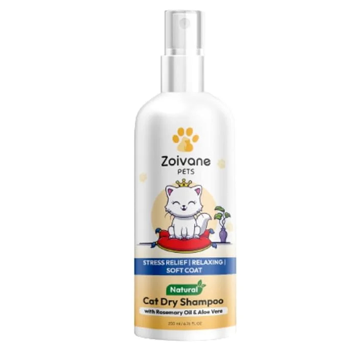 Zoivane Cat Dry Shampoo 200 Milliliter | Extra White 5 in 1 Cat Shampoo With Conditioner | Cat Shampoo for Persian Cat Hair Fall