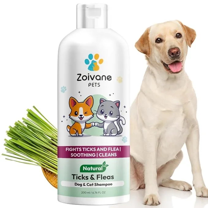 Zoivane Dog Shampoo | Ticks & Fleas Dog & Cat Shampoo – 200 Ml | Ticks Shampoo for Dog | Pack of 1