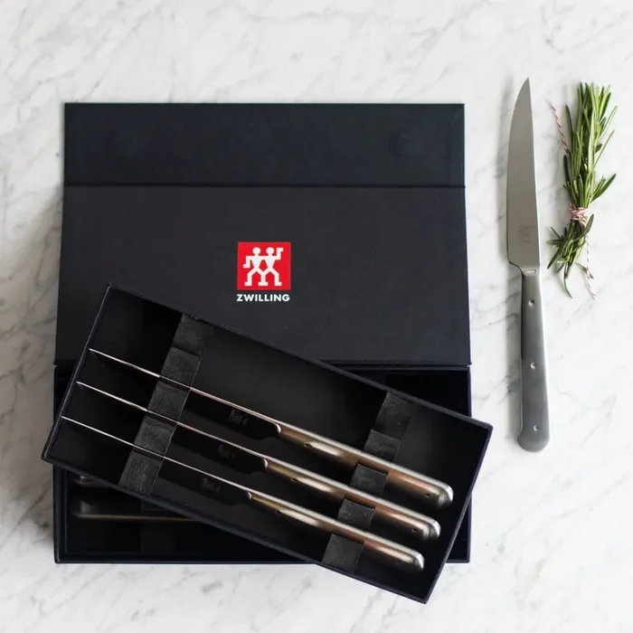 Zwilling Porterhouse 8-Piece Stainless Steel Steak Knife Set in Black Presentation Box