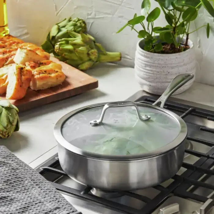 Zwilling Spirit 3-Ply Stainless Steel/Ceramic Nonstick Sauté Pan with Lid